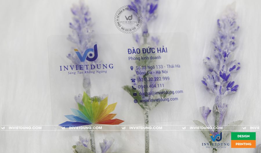 In card visit nhựa trong suốt