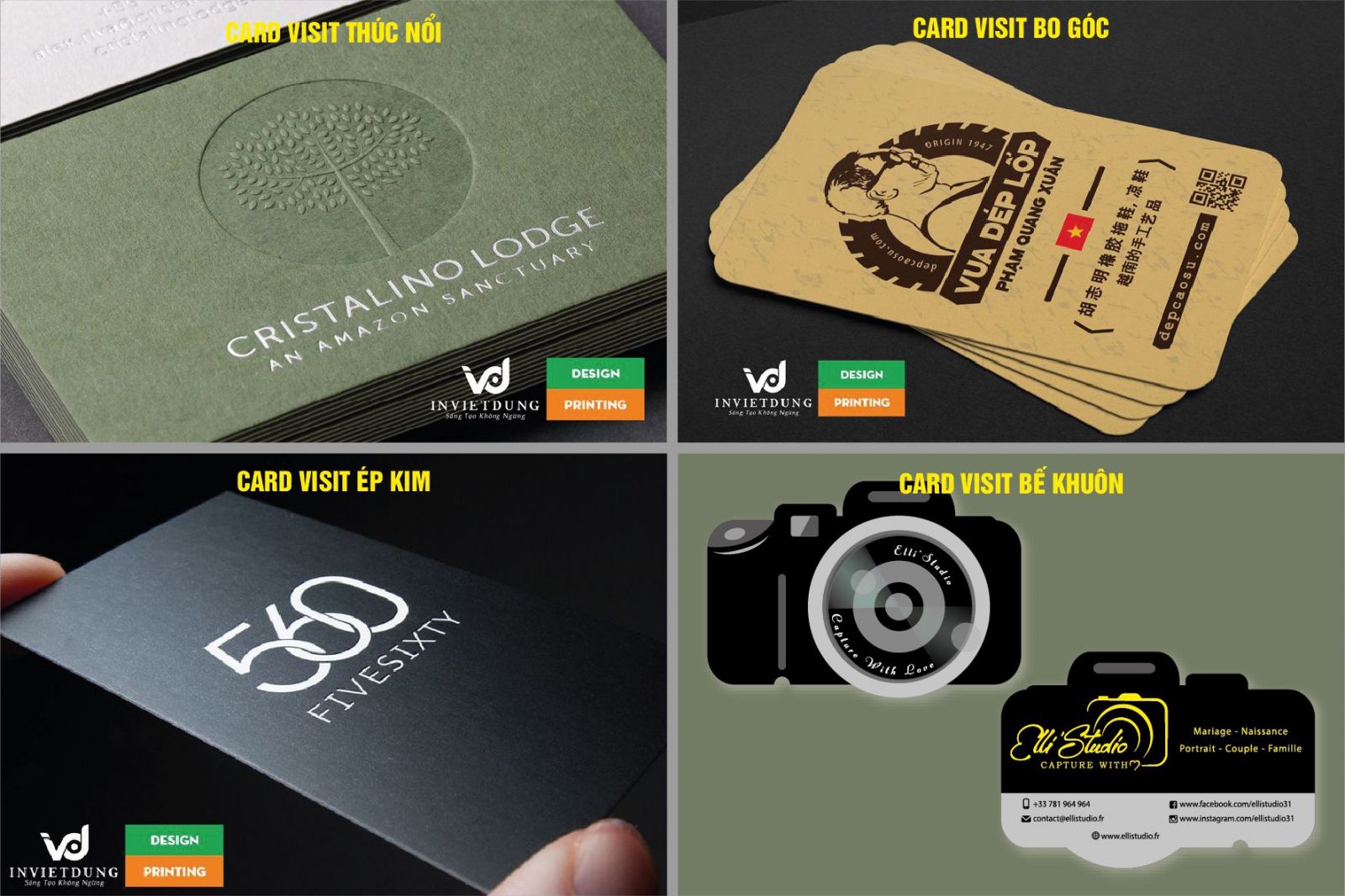 Các kiểu card visit ấn tượng