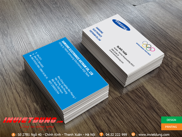 In name card chuyên nghiệp và sang trọng cho hãng điện thoại Samsung