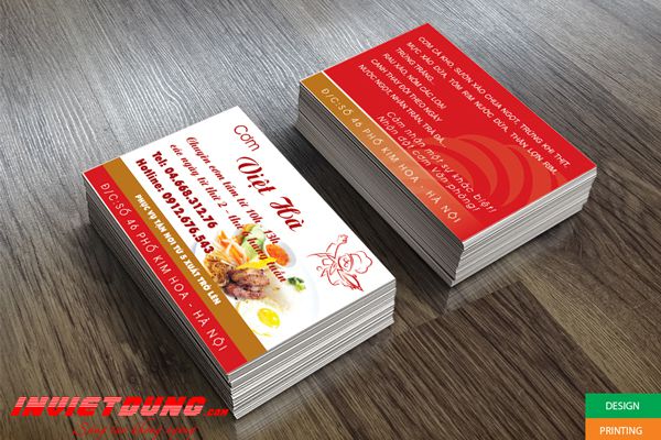 Mẫu card visit quán ăn cơm Việt Hà đẹp