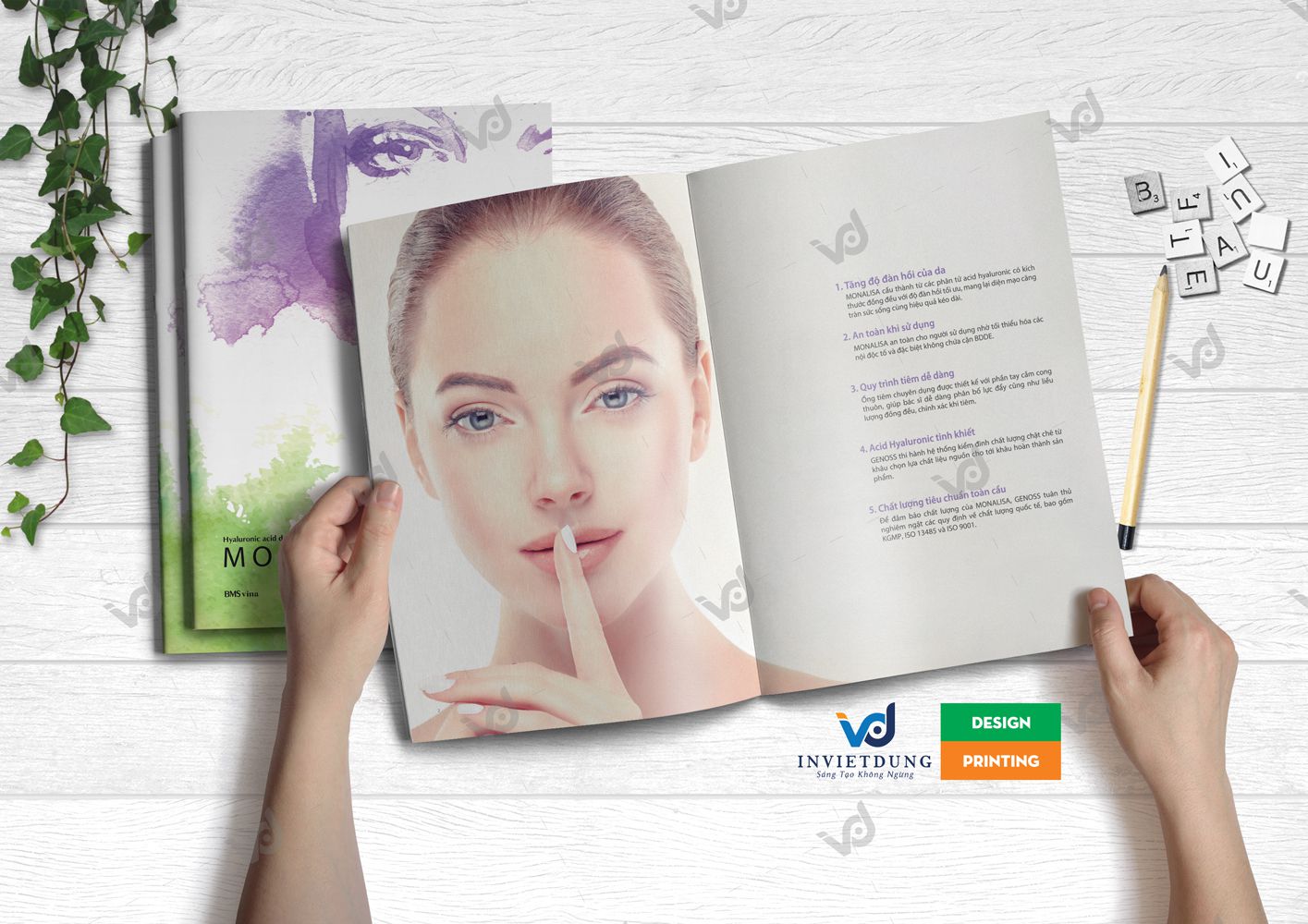 Mẫu catalogue mỹ phẩm đẹp Monalisa
