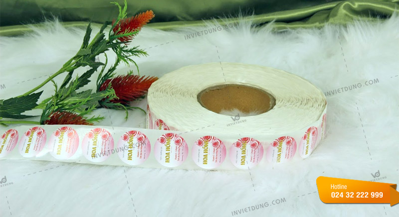 In decal dạng cuộn dán lọ mỹ phẩm