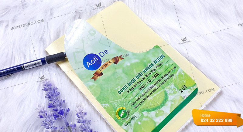 In sticker dán trên chai dung dịch diệt khuẩn Actide