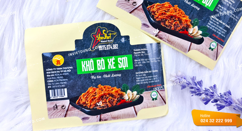 In label với đầy đủ các thông tin và ấn tượng