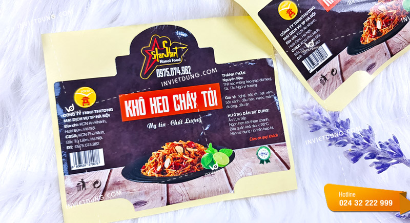 In sticker dán trên hộp thực phẩm đẹp và ấn tượng