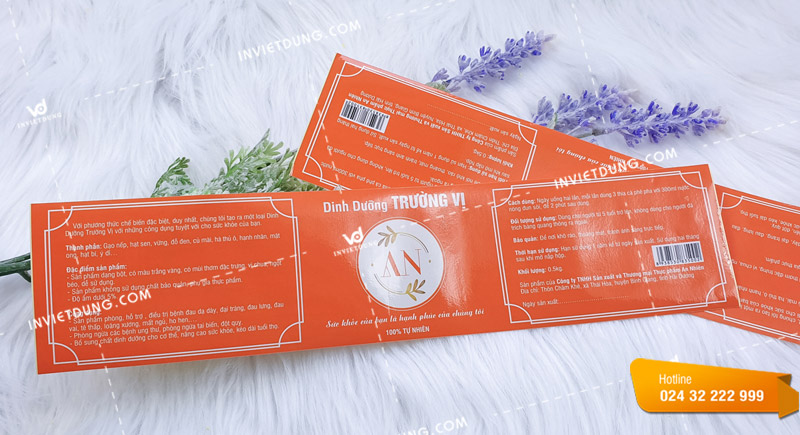 In sticker dán trên chai thực phẩm chức năng