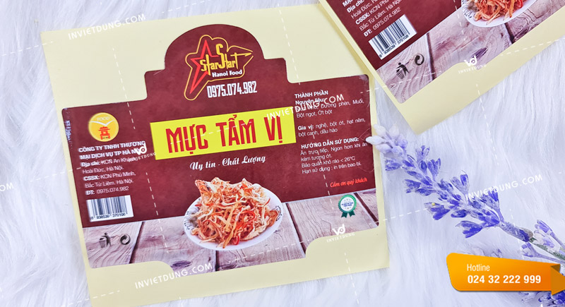In sticker dán trên hộp thực phẩm đẹp và ấn tượng