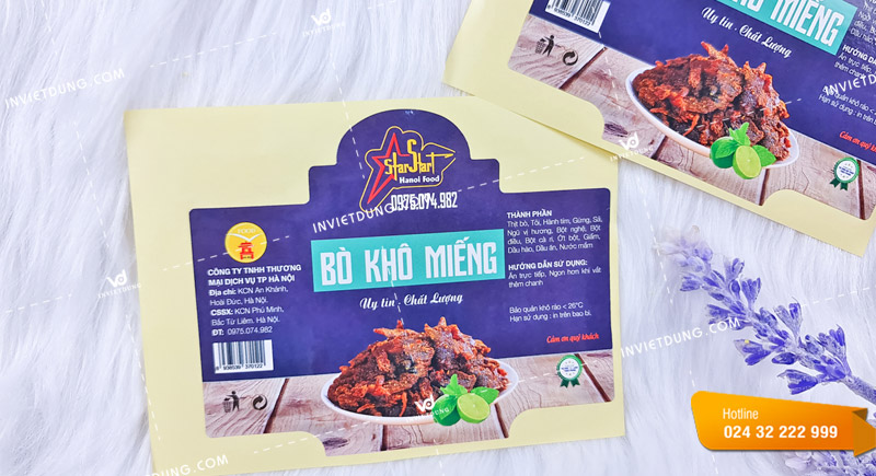 In sticker dán trên hộp thực phẩm đẹp và ấn tượng