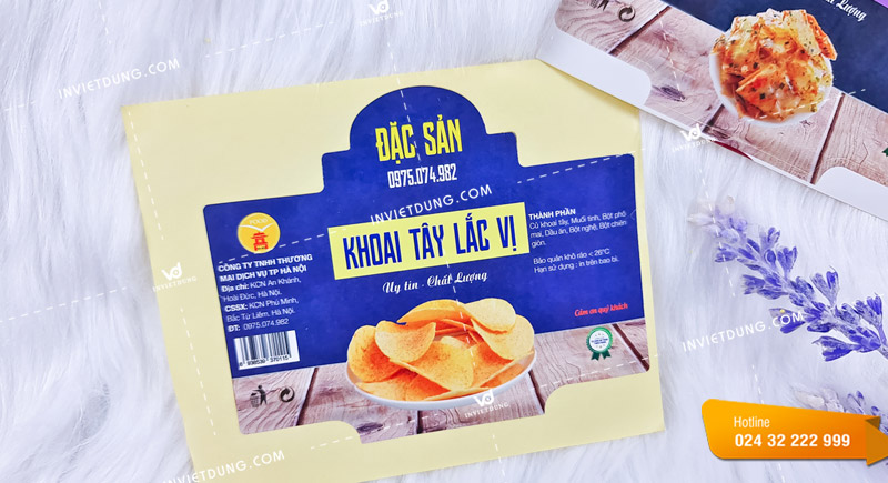 In sticker dán trên hộp thực phẩm đẹp và ấn tượng