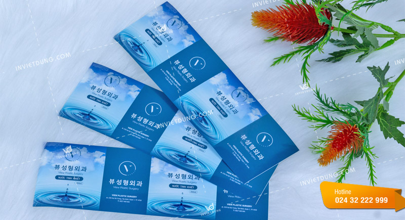 In tem nhãn dán nước uống đóng chai thương hiệu Hàn Quốc