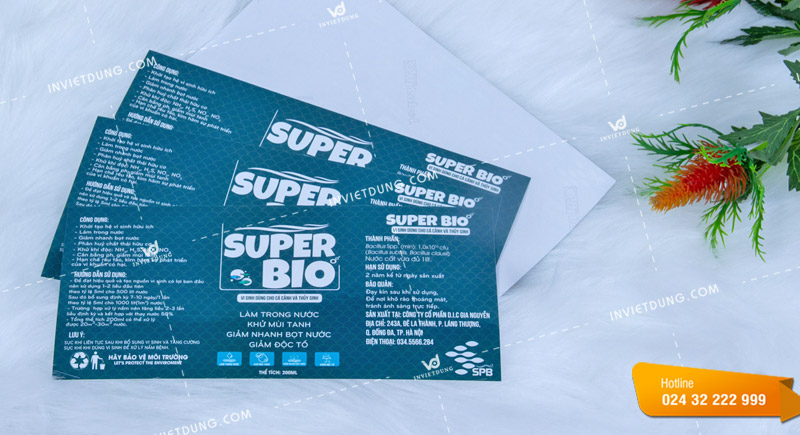 Mẫu in decal dán đẹp và chuyên nghiệp cho thương hiệu Super Bio