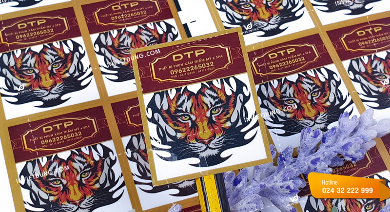 In sticker dán trên thiết bị phun xăm thẩm mỹ & spa độc đáo