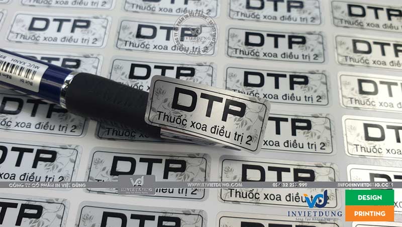 Mẫu tem nhãn decal chống nước làm bằng decal bạc