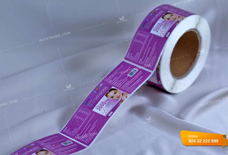 Mẫu decal dán thực phẩm chức năng Glutathione