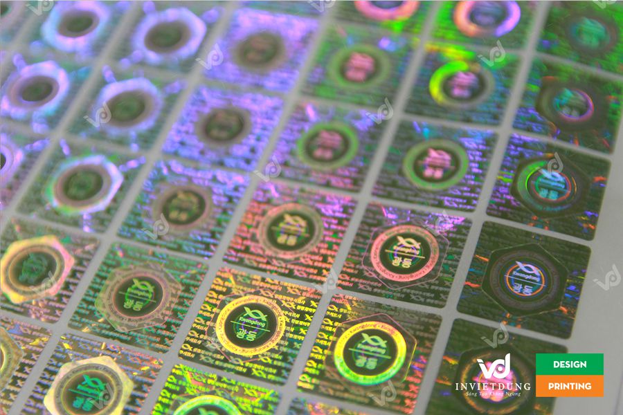 mẫu tem 7 màu hologram