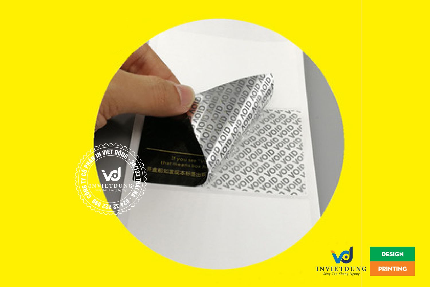 In tem 7 màu tổ ong, void open