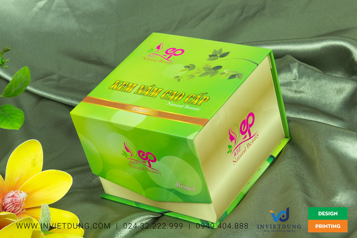 Hộp cứng nam châm đựng kem trị nám thương hiệu A2Z