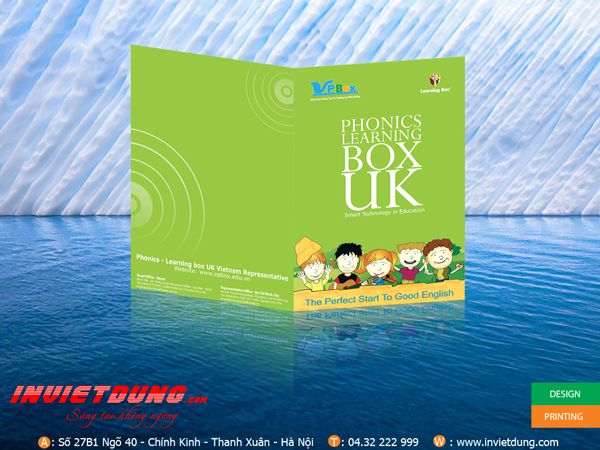 Mẫu kẹp file trung tâm học tiếng anh In kẹp file học tiếng anh