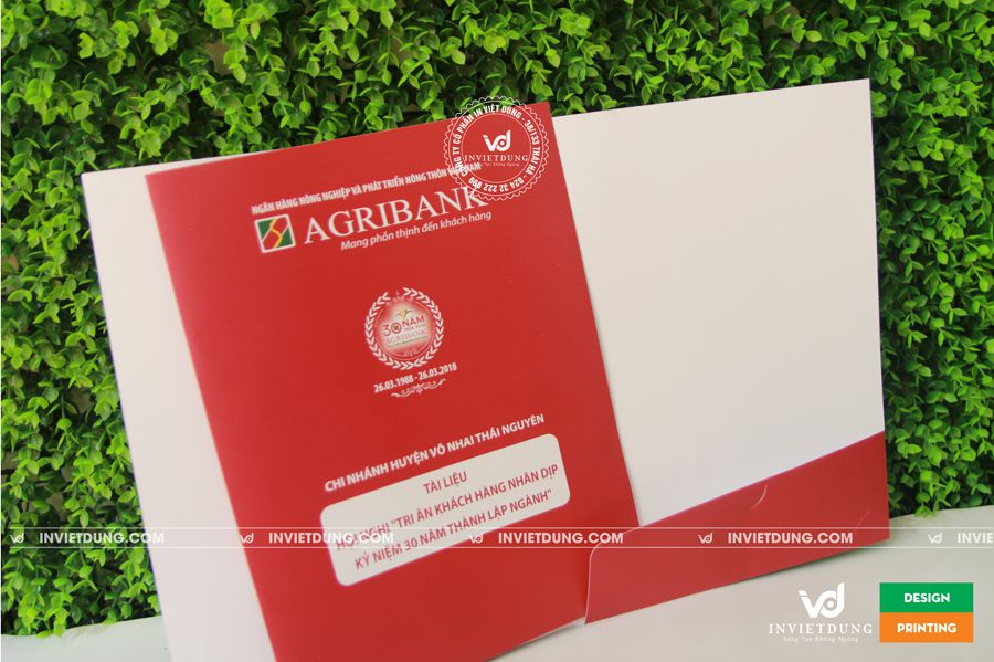 In bìa kẹp tài liệu ngân hàng Agribank