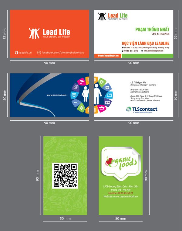 Kích thước chuẩn của name card, card visit