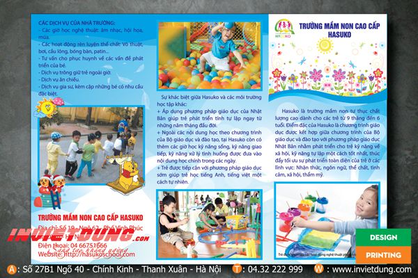 làm tờ rơi mầm non cao cấp
