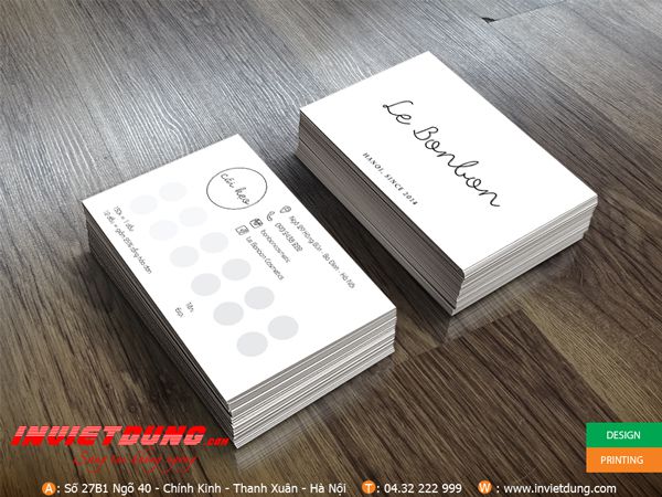 In Card visit đẹp In card visit cửa hàng thời trang le bonbon