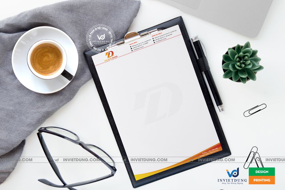 Thiết kế mẫu letterhead công ty du lịch