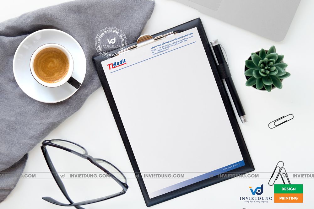 In tiêu đề thư công ty kiểm toán và đầu tư Thăng Long