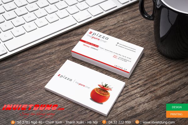 mẫu card visit bánh pizza