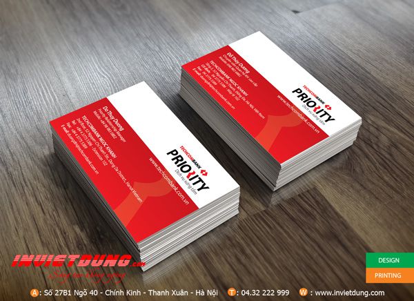 In ấn name card ngân hàng TECHCOMBANK