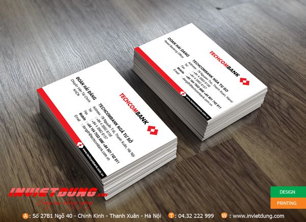 Mẫu card visit ngân hàng Techcombank Mẫu card visit ngân hàng Techcombank