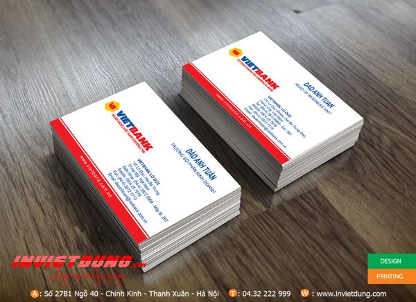 Mẫu card visit ngân hàng VIETBANK Mẫu card visit ngân hàng VIETBANK