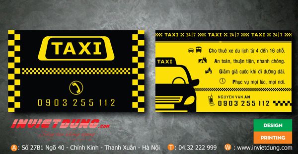 30 Mẫu card visit taxi đẹp. In card visit taxi giá rẻ tại Hà Nội.