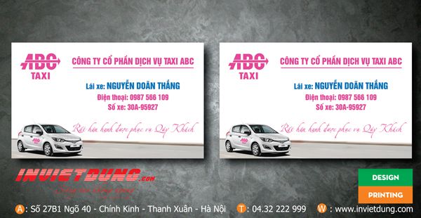 30 Mẫu card visit taxi đẹp. In card visit taxi giá rẻ tại Hà Nội.