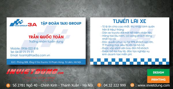 30 Mẫu card visit taxi đẹp. In card visit taxi giá rẻ tại Hà Nội.