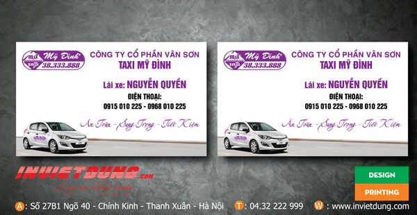 30 Mẫu card visit taxi đẹp. In card visit taxi giá rẻ tại Hà Nội.