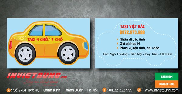 30 Mẫu card visit taxi đẹp. In card visit taxi giá rẻ tại Hà Nội.