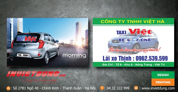30 Mẫu card visit taxi đẹp. In card visit taxi giá rẻ tại Hà Nội.