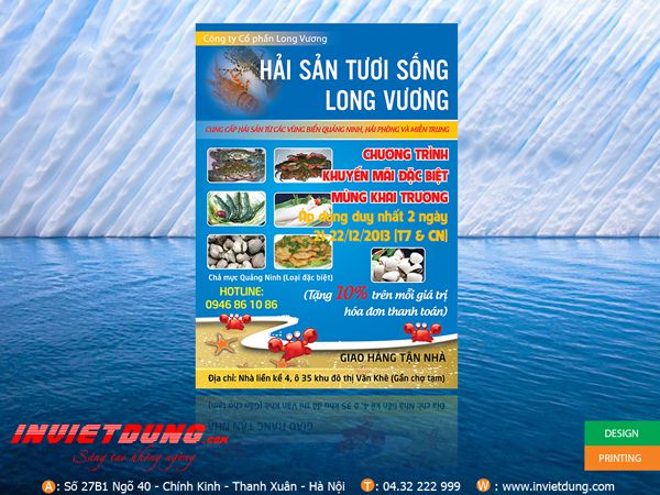 Mẫu tờ rơi hải sản - In tờ rơi nhà hàng hải sản