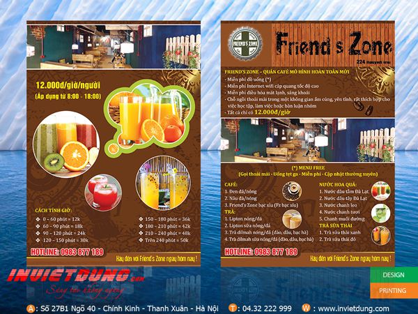 Mẫu tờ rơi A5 - Cửa hàng Cafe - Nước hoa quả Mẫu tờ rơi A5 - Cửa hàng Cafe - Nước hoa quả