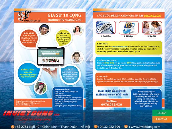 Mẫu tờ rơi A5 - Trung tâm gia sư Mẫu tờ rơi A5 - Trung tâm gia sư