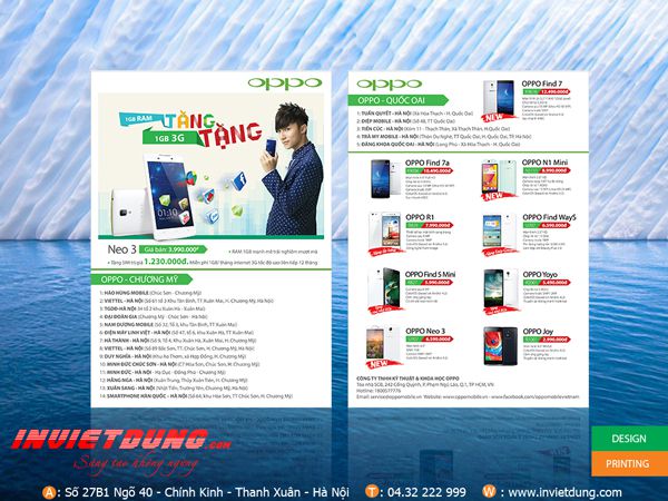 Mẫu tờ rơi A5 quảng cáo điện thoại OPPO