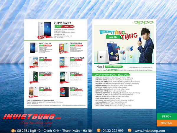 Mẫu tờ rơi A5 quảng cáo điện thoại OPPO
