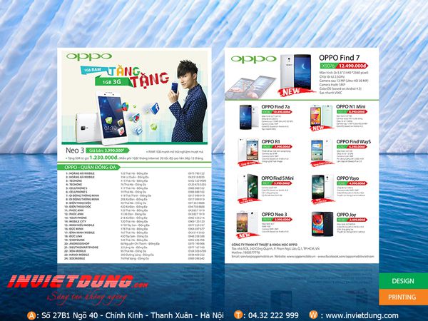 Mẫu tờ rơi A5 quảng cáo điện thoại OPPO