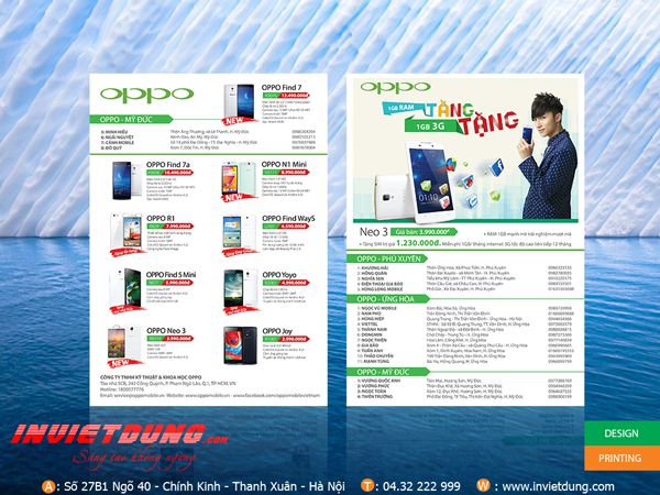 Mẫu tờ rơi A5 quảng cáo điện thoại OPPO
