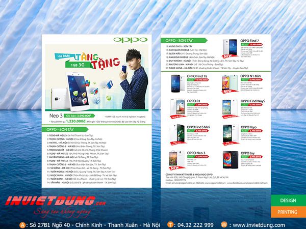 Mẫu tờ rơi A5 quảng cáo điện thoại OPPO