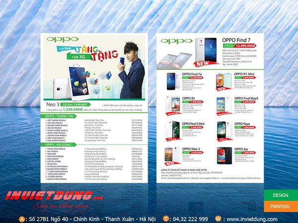 Mẫu tờ rơi A5 quảng cáo điện thoại OPPO