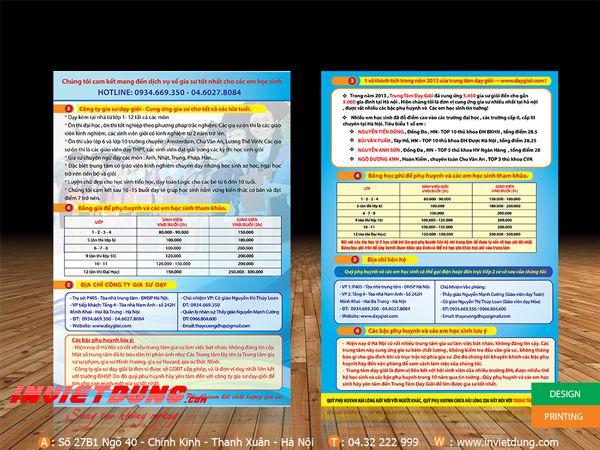 Tờ rơi gia sư, dạy kèm