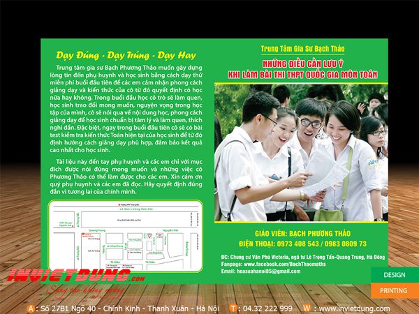 Tờ rơi trung tâm gia sư A4