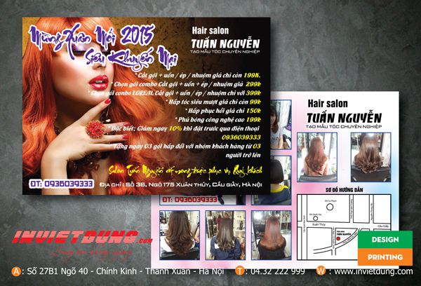 Mẫu tờ rơi quảng cáo tóc, Tờ rơi Hair salon, Tờ rơi salon tóc đẹp
